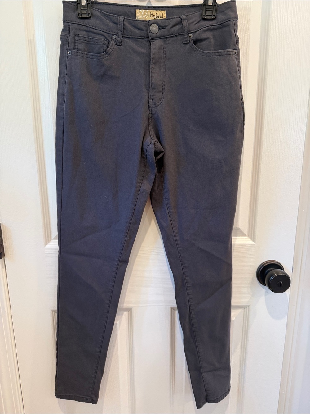 Hybrid & Company Women's Skinny Pants in Charcoal Gray